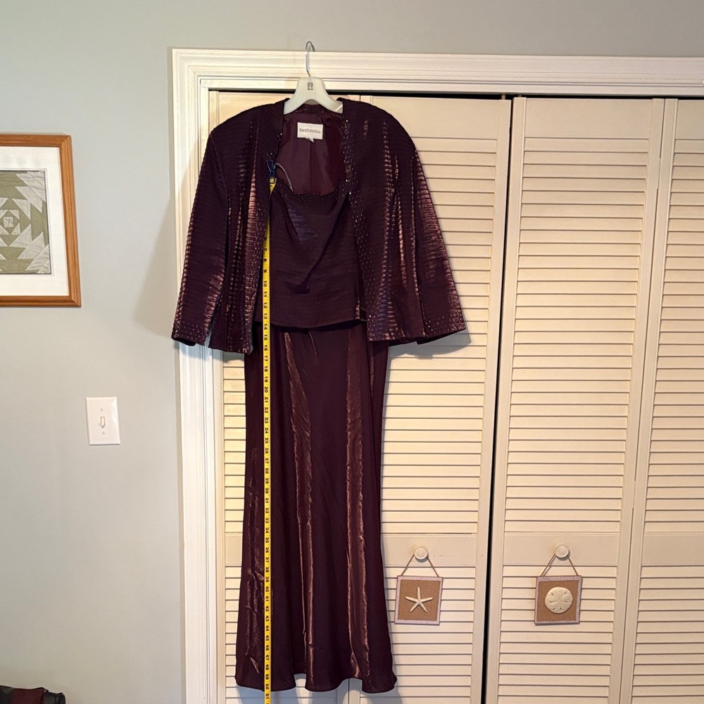 David's Bridal Burgundy Dress Set